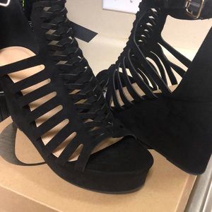 Black Wedge Heels